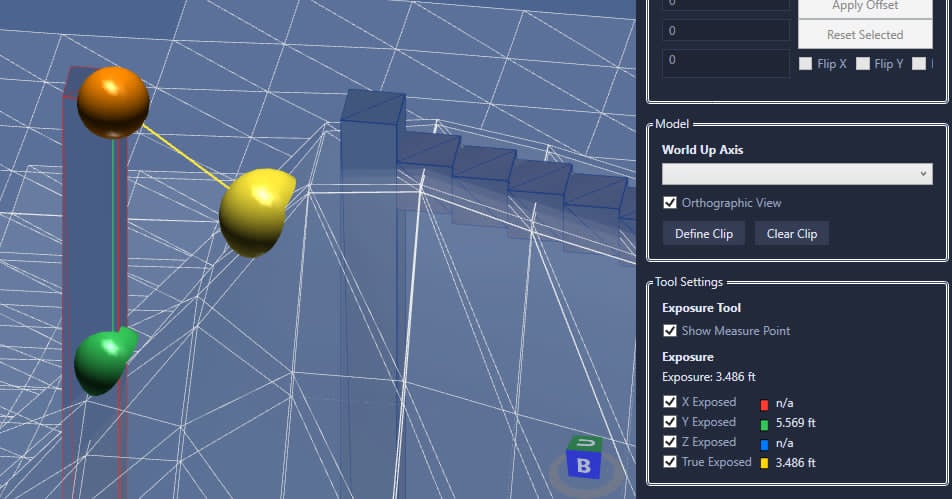 Rolling Sphere Engine screenshot showing exposure review